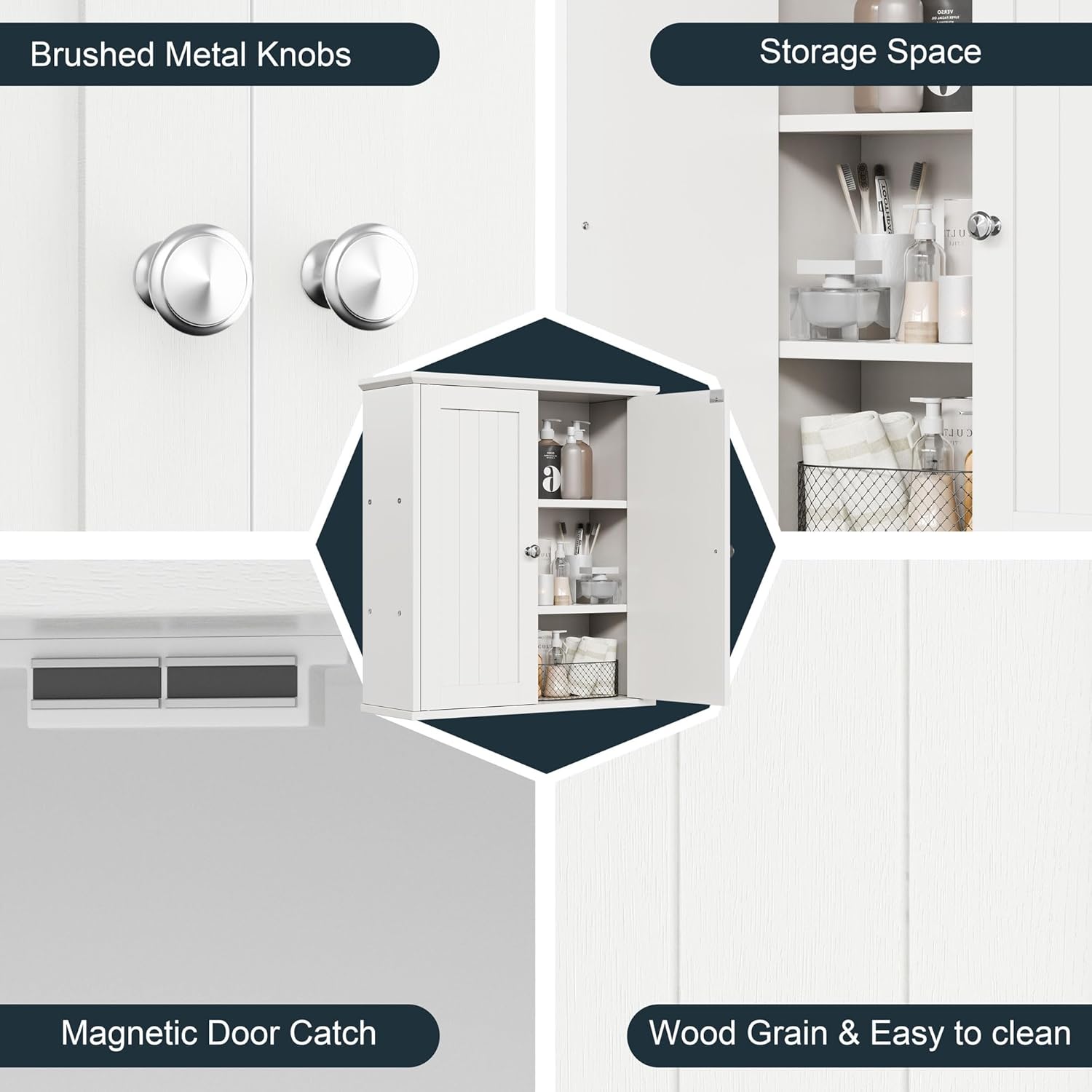 Bathroom Cabinet Wall Medicine Mount for Storage Over Toilet Mounted Kitchen Small Hanging Laundry Room Shelves