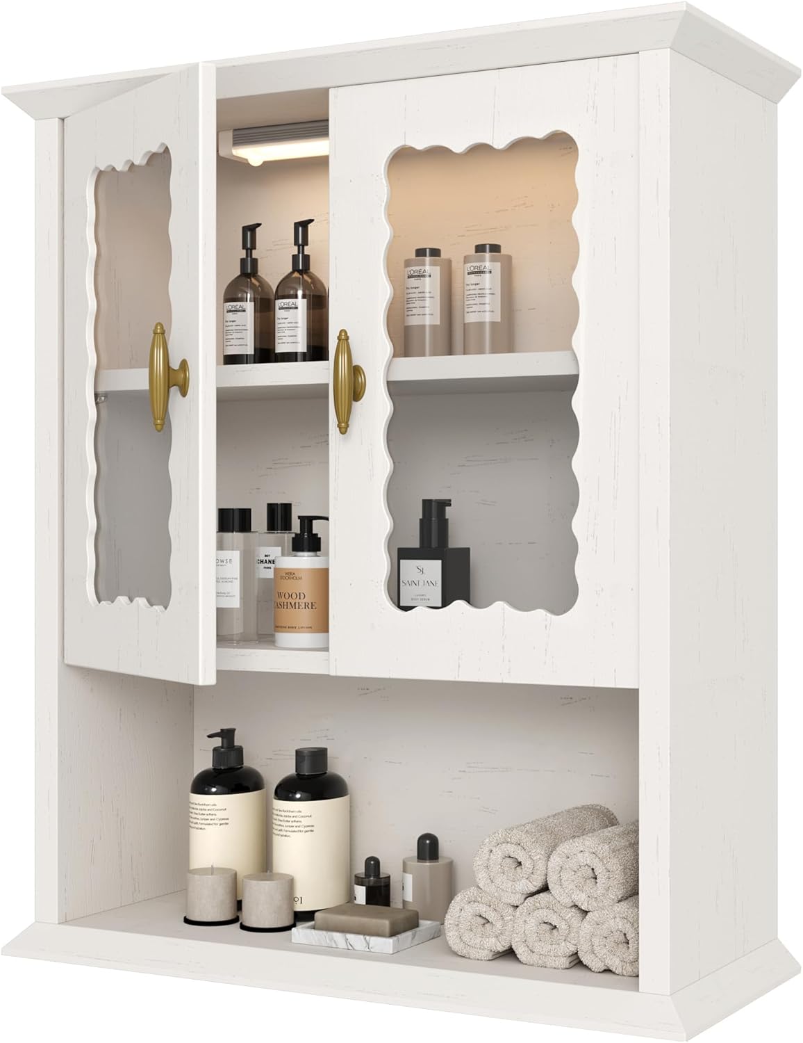 Bathroom Wall Cabinet with Motion Sensor Led Light, Over The Toilet Storage Cabinet