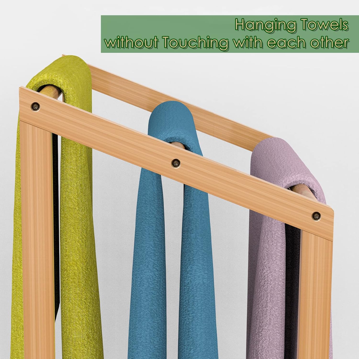 Bamboo Towel Rack for Bathroom, 3 Tier Freestanding Towel Holders with Bottom Storage Shelf for Hand Towel