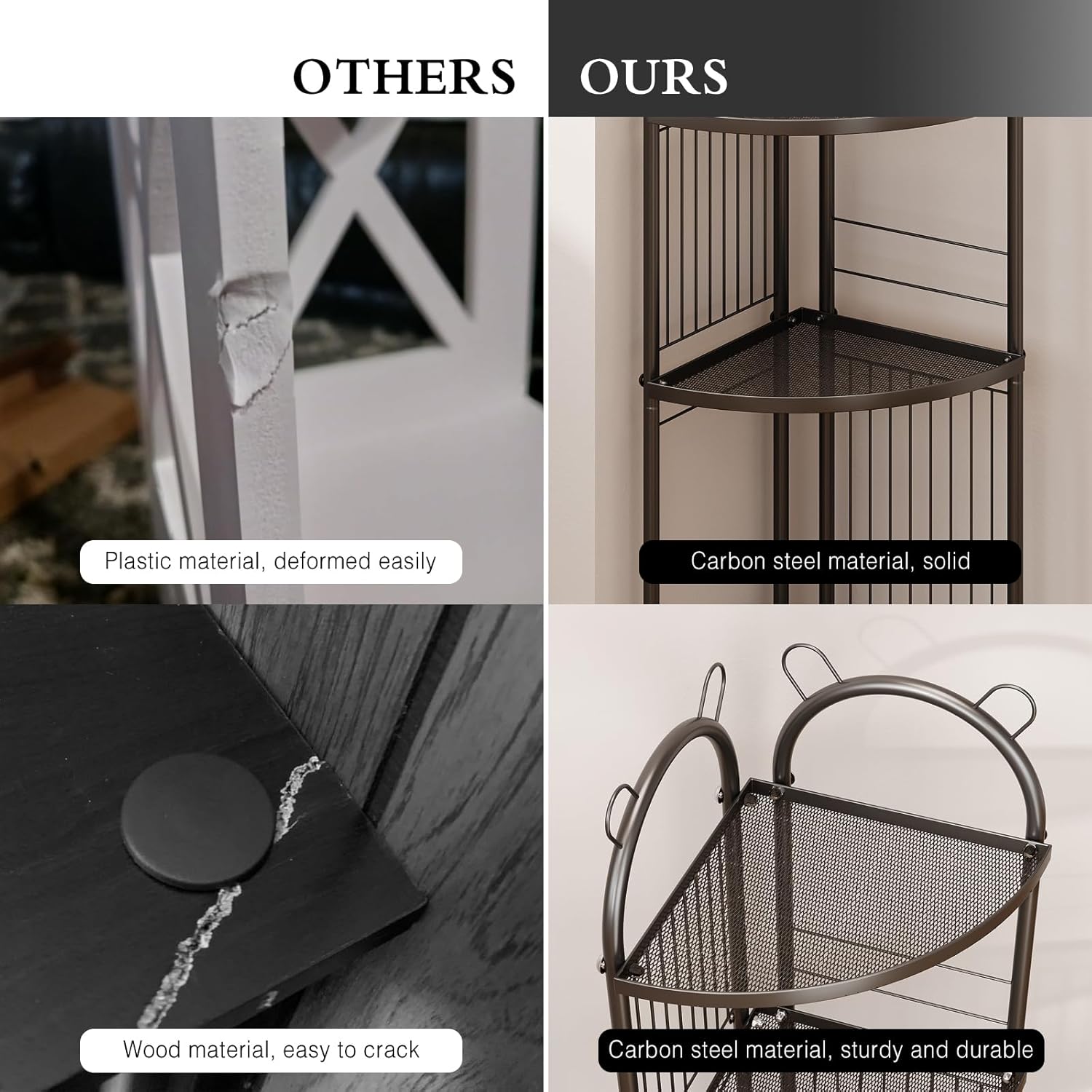 Small Toilet Shelf Metal Toilet Paper Storage 3 Tier Corner Bathroom Shelf Tiny Corner Shelf Unit