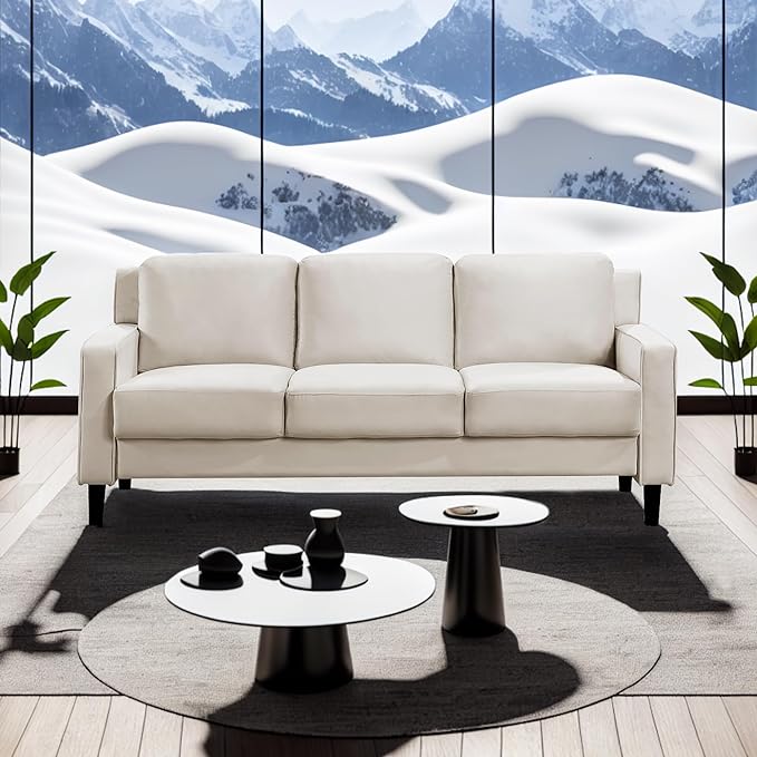 Pull Out Sofa Bed Sectional Couch, Beige