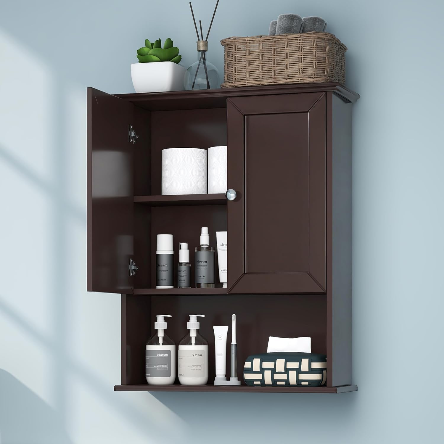 Bathroom Wall Cabinet Expresso Over Toilet Storage Cabinets 24x30 in Above Toilet Wood Medicine Cabinets