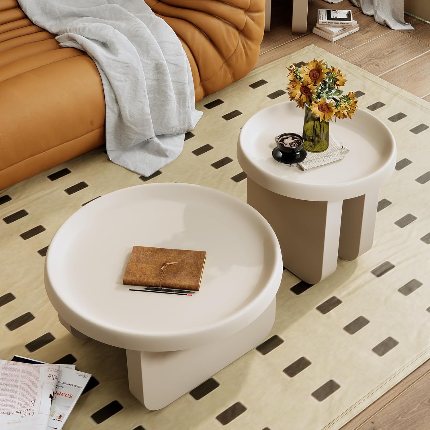 White Round Coffee Table, Modern Coffee Tables