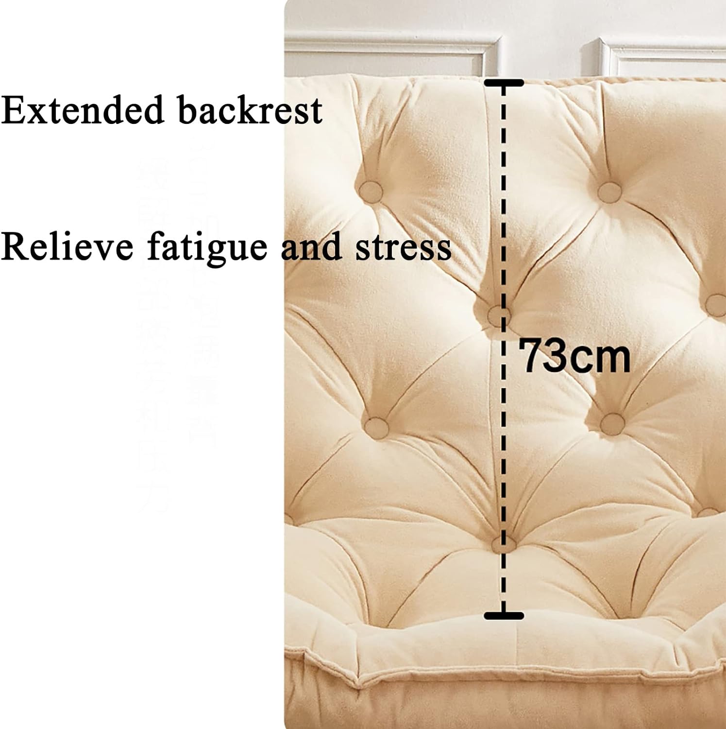 Accent Chair with Padded Seat, Rocking Chair with Solid Wood Base, for Playroom, Bedroom and Small Space, Off-White + Green