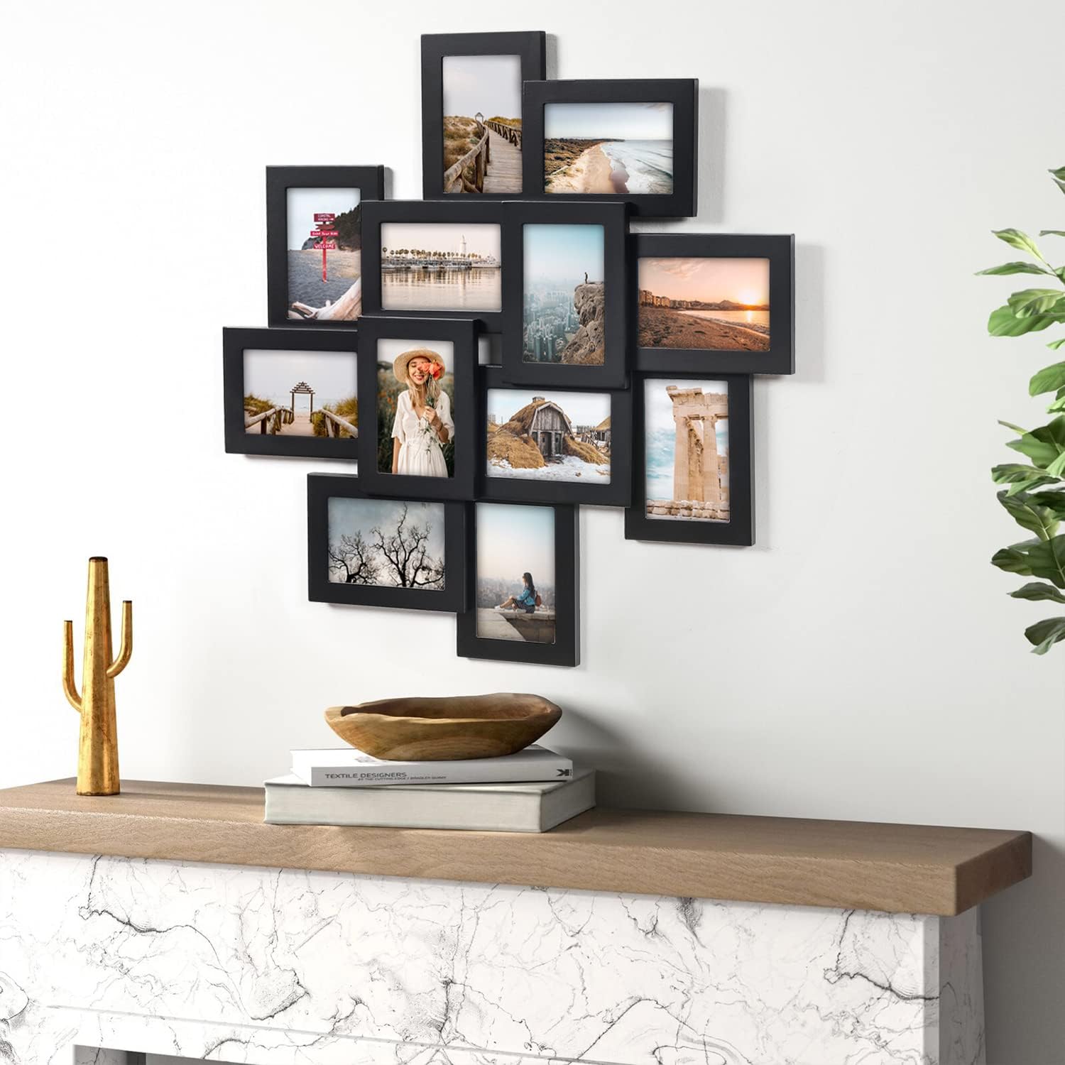 Decorative Handcrafted Wood Wall Hanging Collage Picture Frame