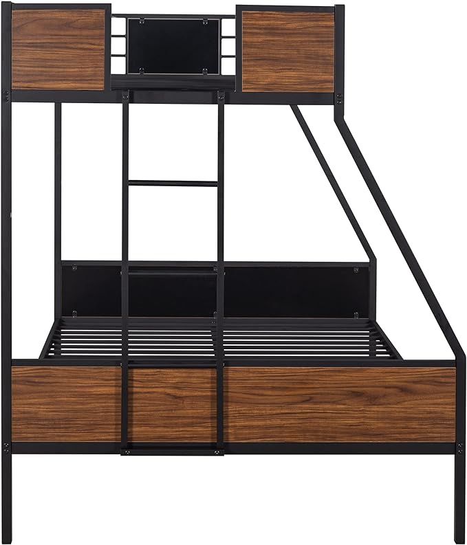 Bunk Bed, Metal Bunk Bed Frame, Sturdy Steel Bed Frame, Modern Style Bunk Beds for Kids, Toddlers, Teens, Adults, Bedroom, Dorm, Black