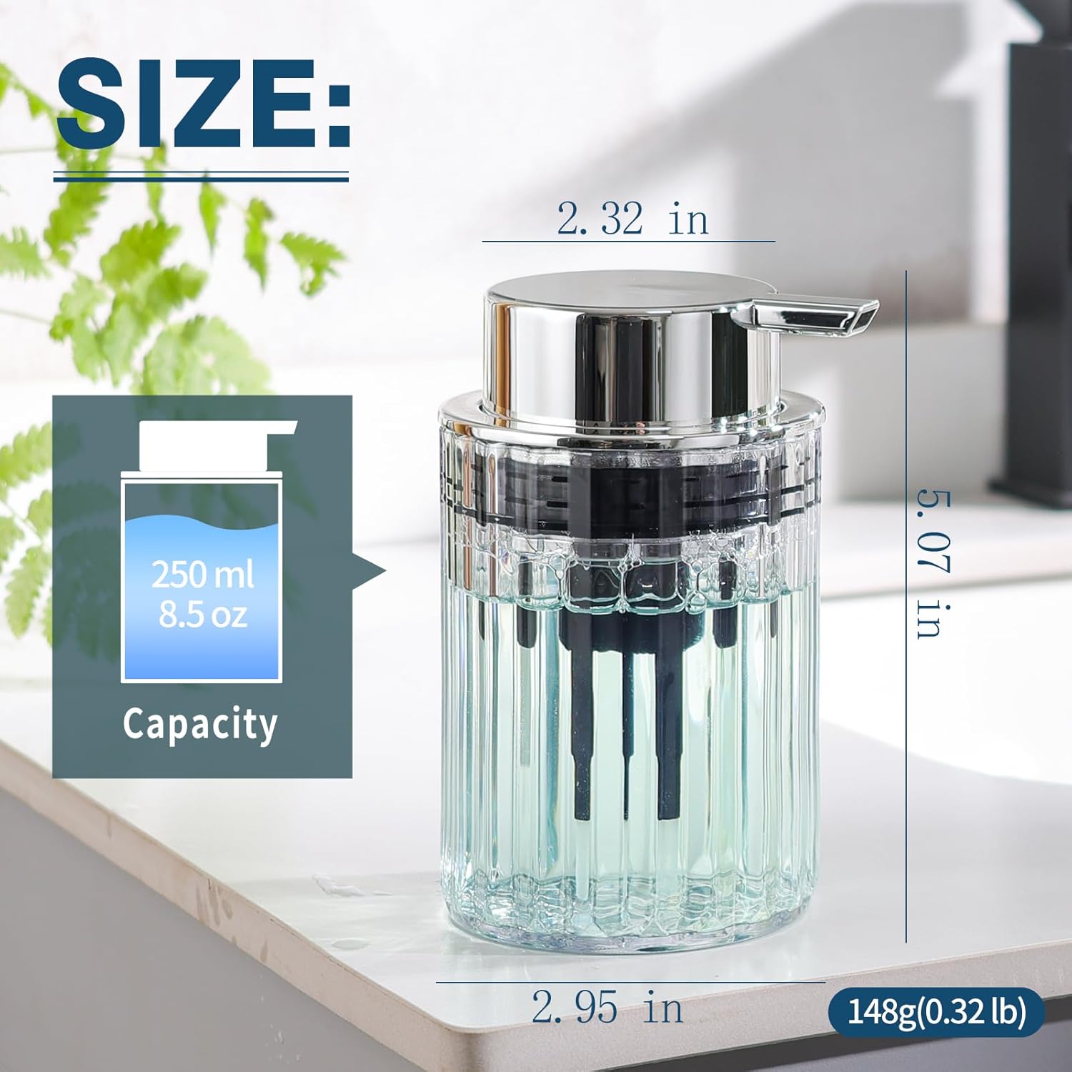 Foaming Soap Dispenser Plastic Clear Hand Soap Dispenser Bathroom Foam Dish Soap Dispenser, Small Transparent Reusable Lotion Dispenser
