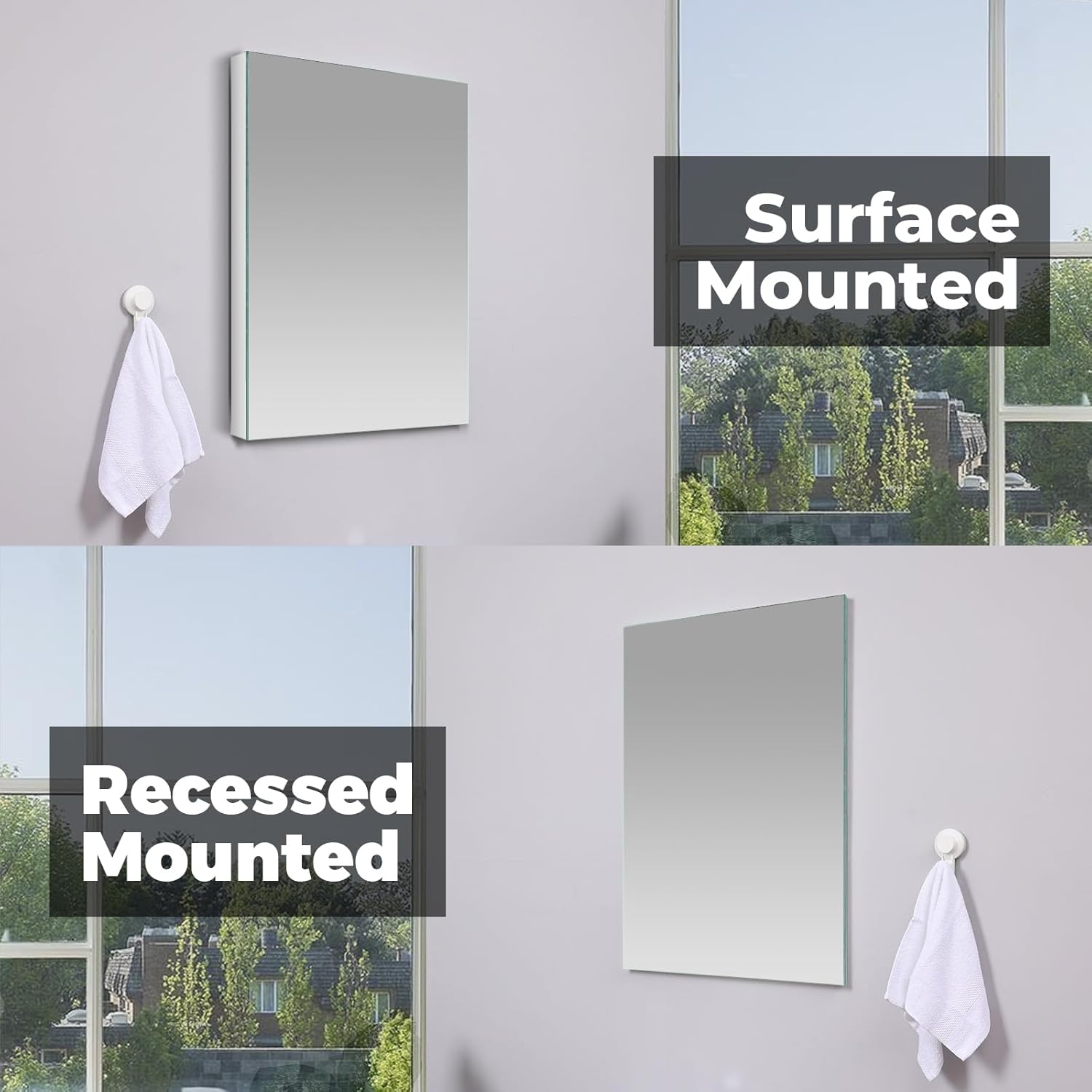 Medicine Cabinet Mirror 16 x 20 Inch, Movable 3X Magnifying Mirror,Recessed Medicine Cabinet