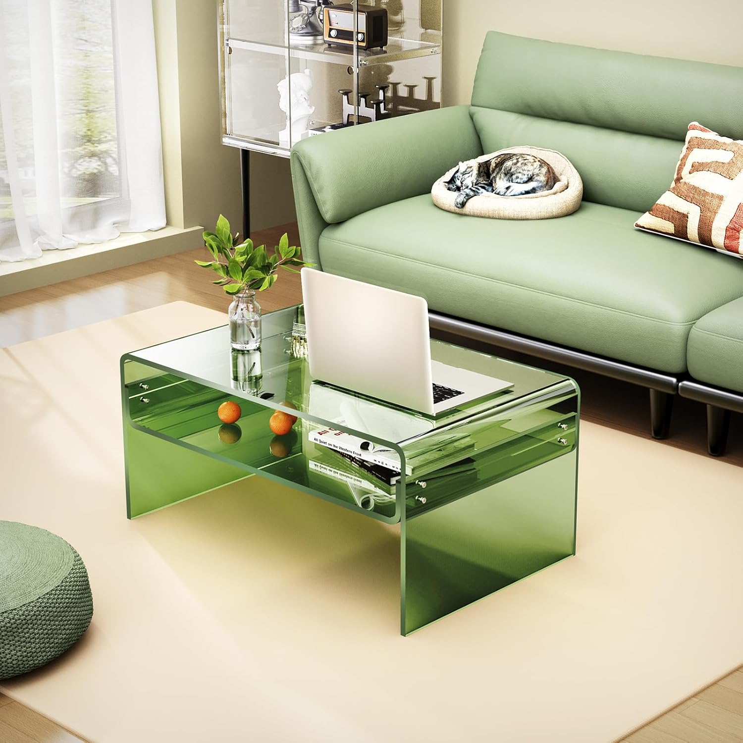 Acrylic Coffee Table for Living Room Clear Rectangle Lucite Table