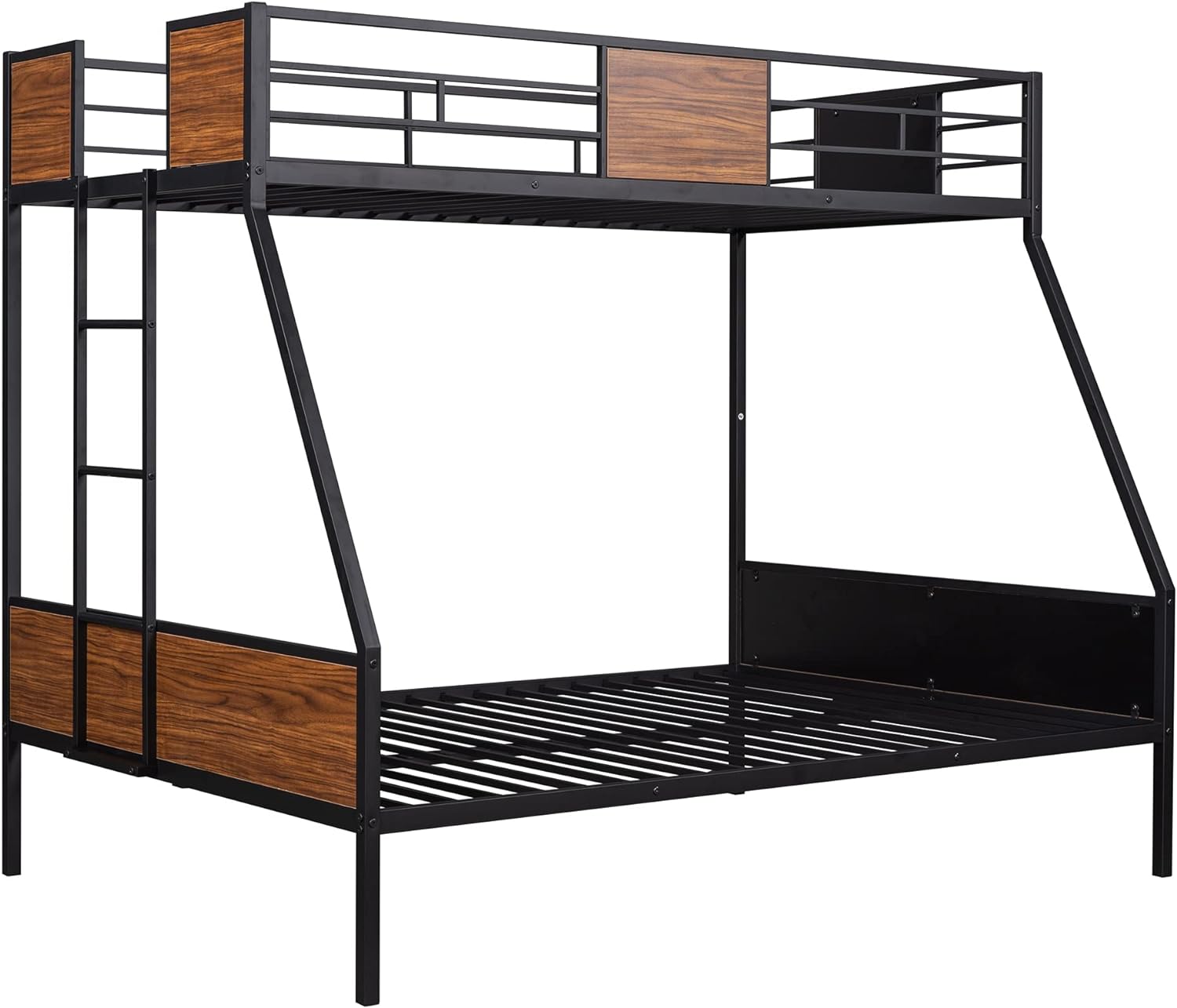 Bunk Bed, Metal Bunk Bed Frame, Sturdy Steel Bed Frame, Modern Style Bunk Beds for Kids, Toddlers, Teens, Adults, Bedroom, Dorm, Black