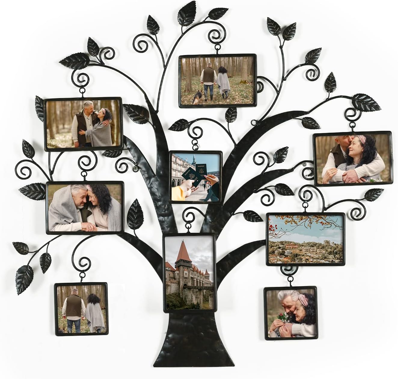 Decorative Metal Wall Hanging Collage Picture Frame with 9 Openings