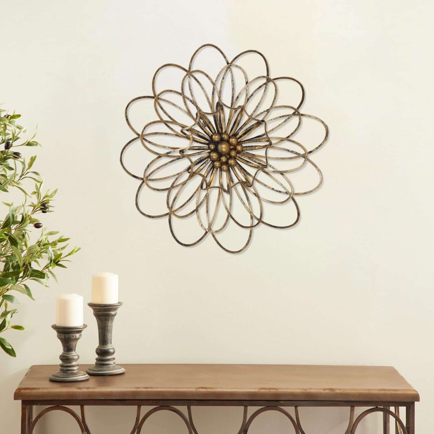 Metal Flowers Wall Decor, Modern Wall Art Decoration Floral Sculpture