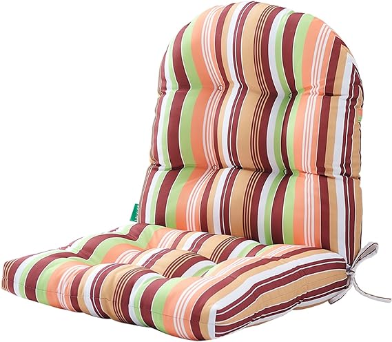 Chair Pads, Seat/Back Patio Cushions - Waterproof Solid Tufted Pillow, Indoor/Outdoor Pads with Ties