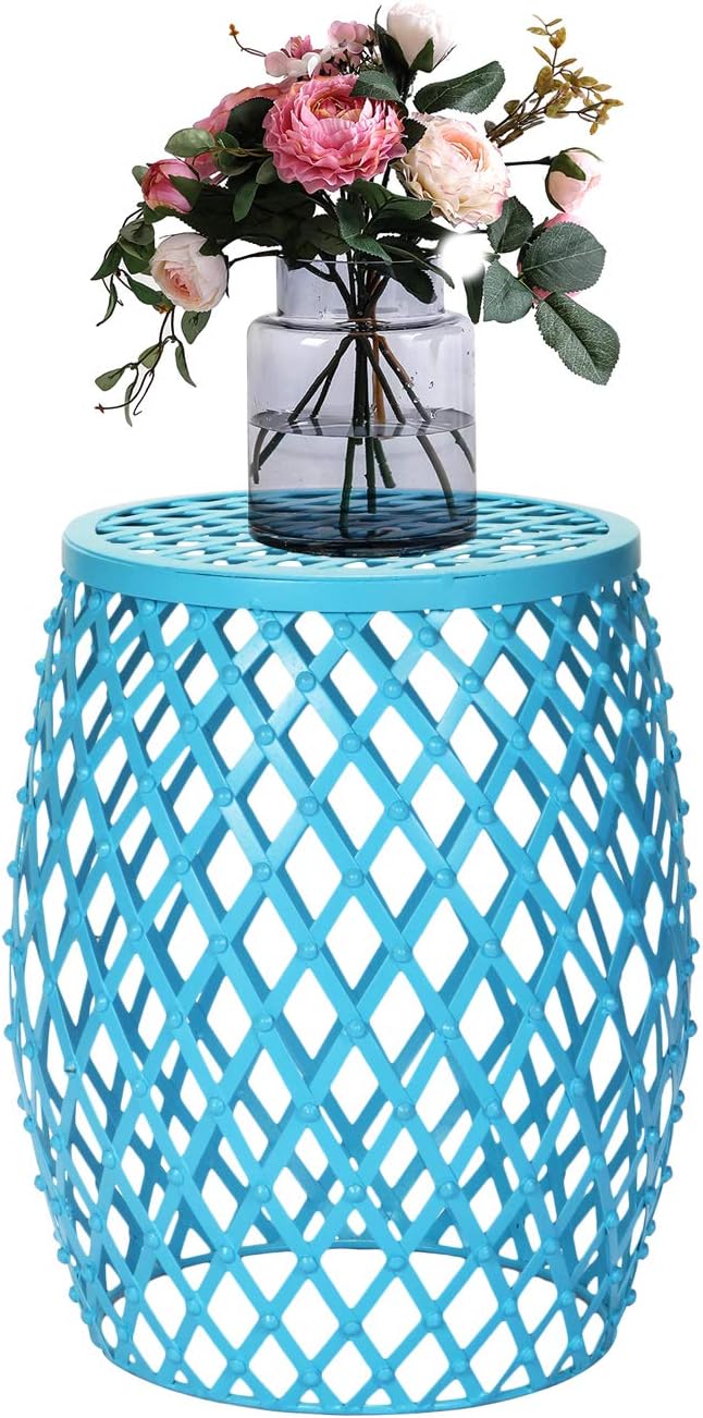 Metal Home Garden Stool, Decorative Accent Display Plant Stand, Side Table, End Table