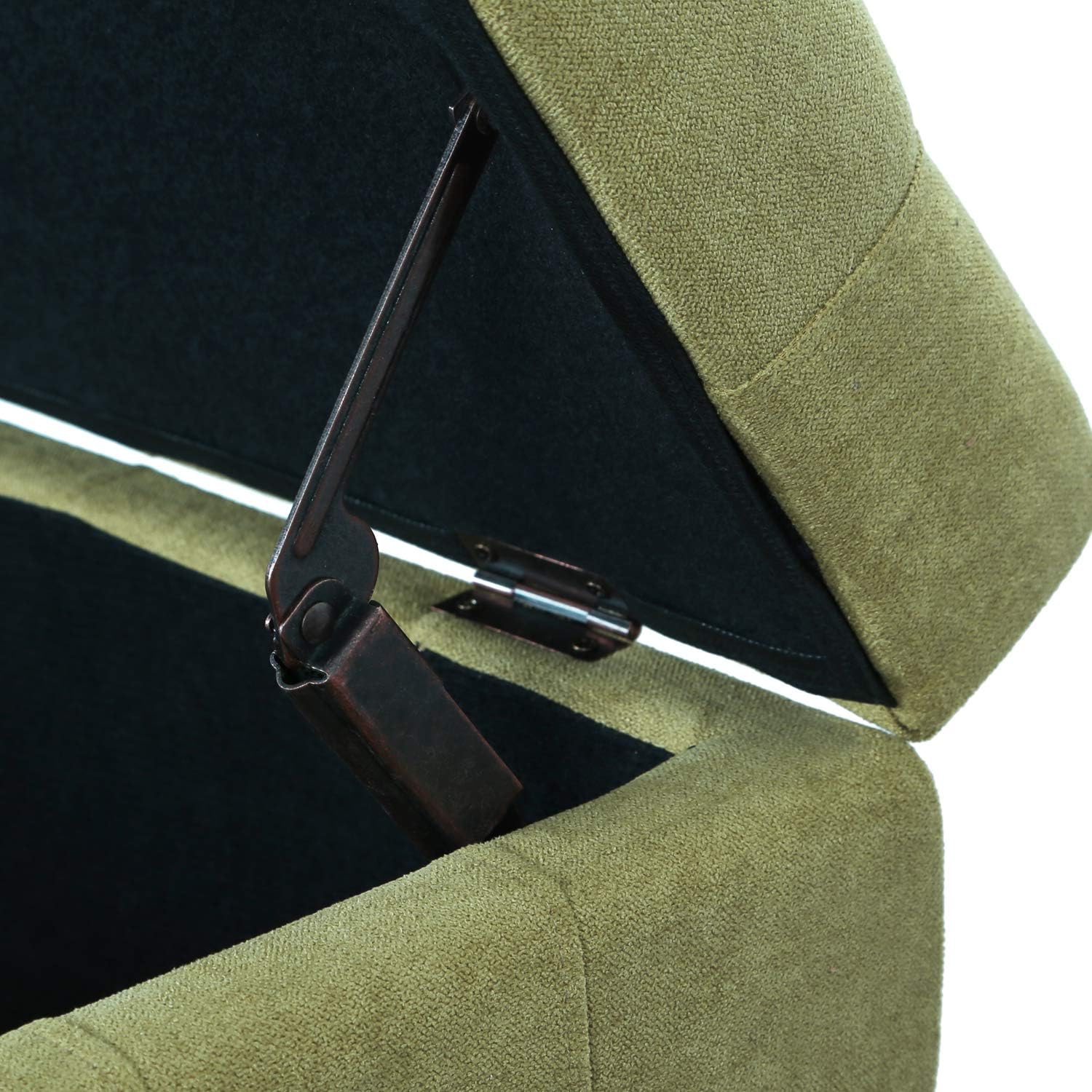 41’’ Tufted Ottoman with Storage- Green Rectangular Lift Top Storage Ottoman