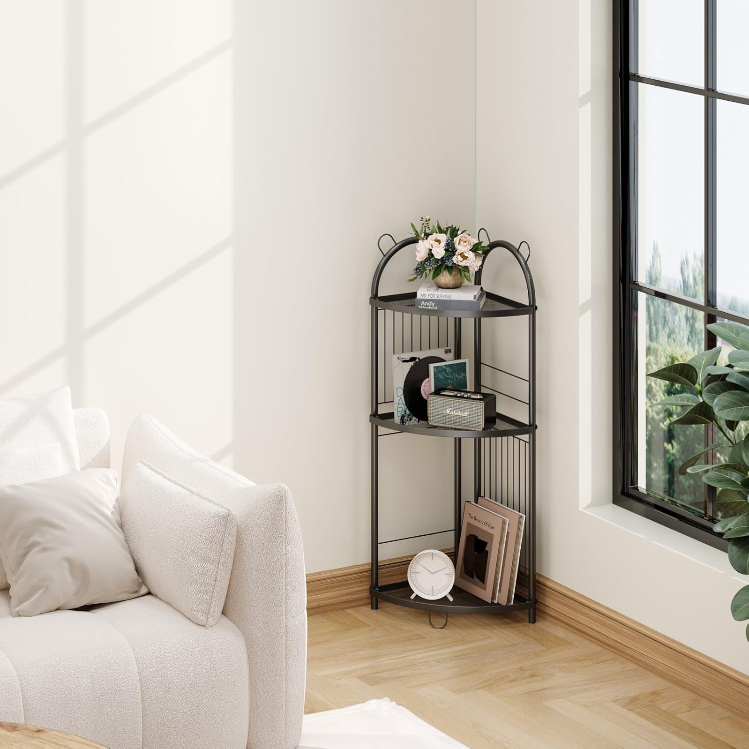 Small Toilet Shelf Metal Toilet Paper Storage 3 Tier Corner Bathroom Shelf Tiny Corner Shelf Unit
