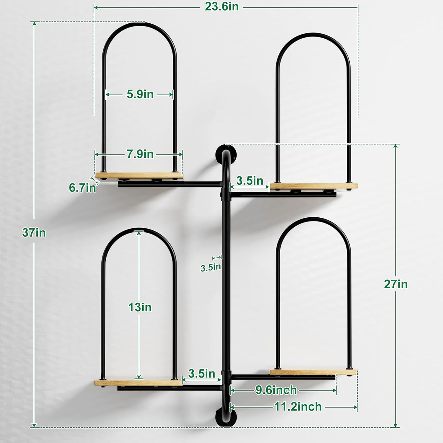Towel Rack for Bathroom, Large Capacity Towel Holder for Bathroom Wall, Sturdy Wood for Rolled & Folded Towels