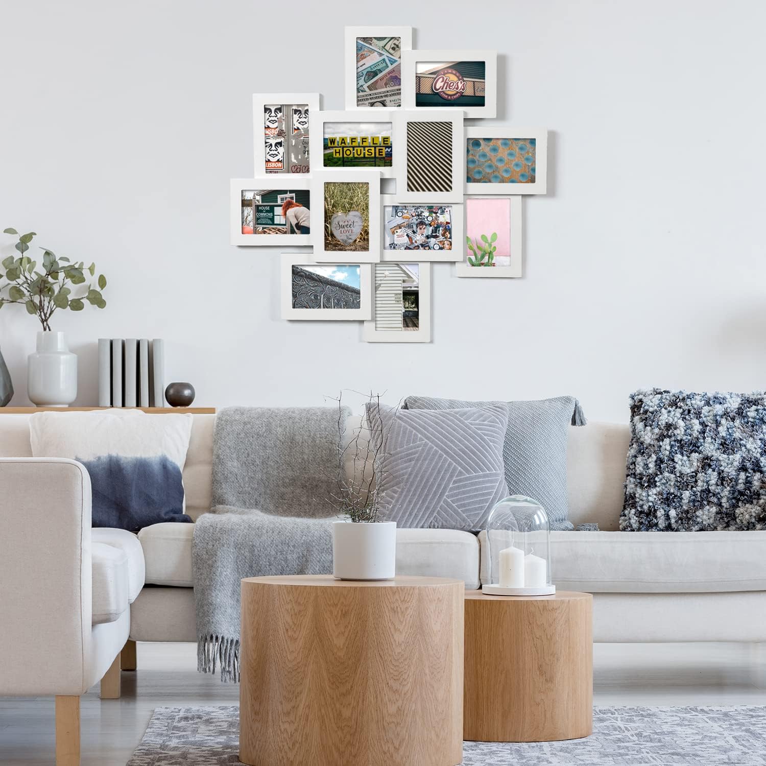 Decorative Handcrafted Wood Wall Hanging Collage Picture Frame