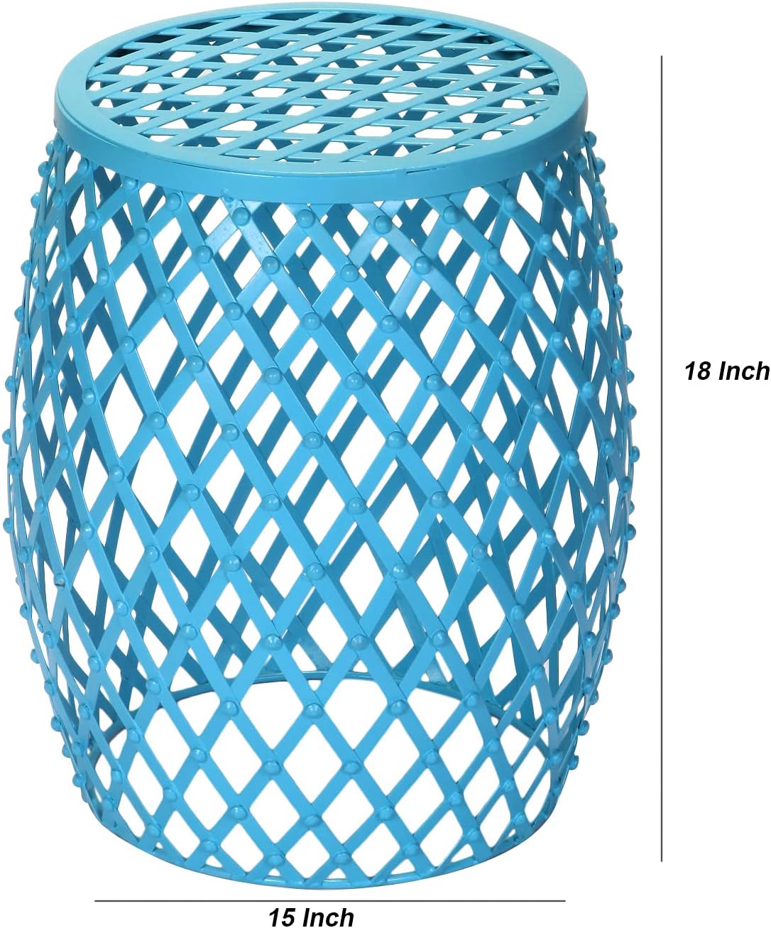 Metal Home Garden Stool, Decorative Accent Display Plant Stand, Side Table, End Table