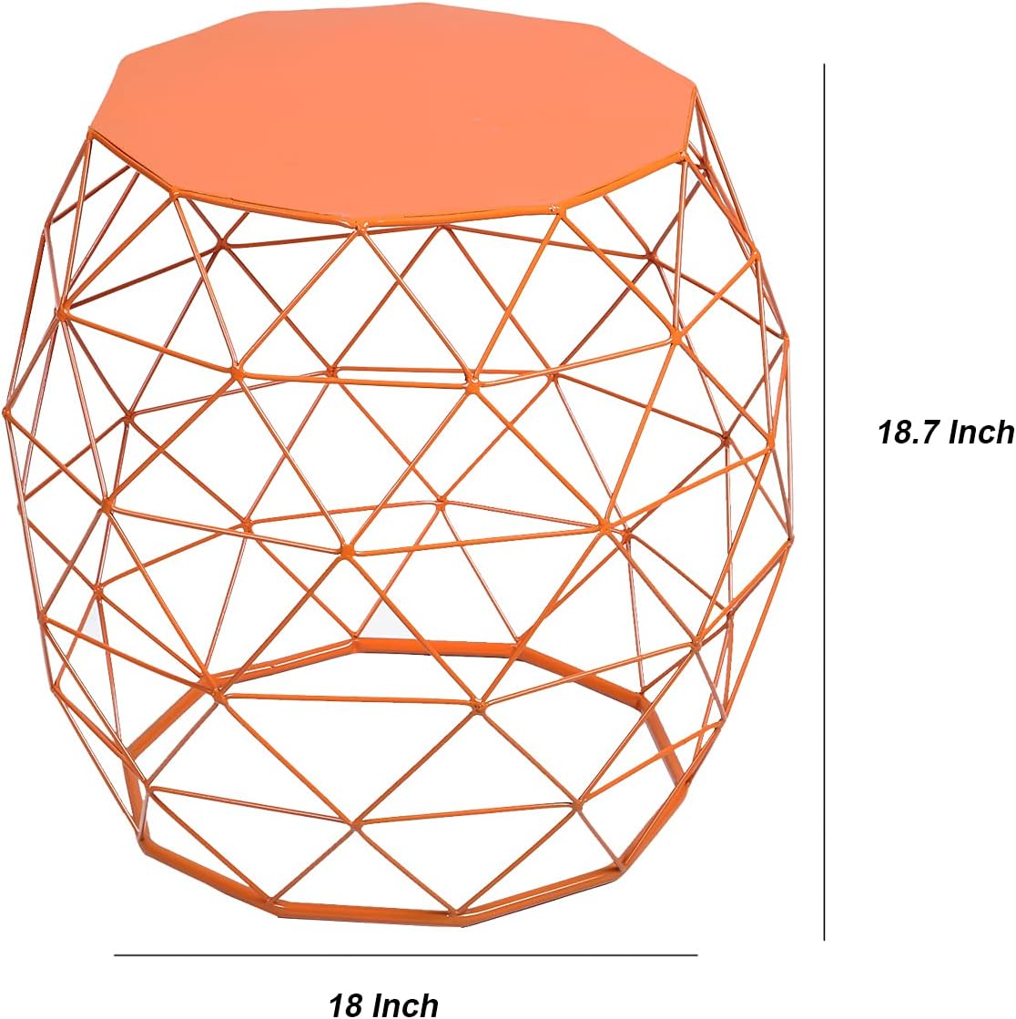 18-inch Home Garden Wire Round Metal Stool, Decorative Accent Display Plant Stand