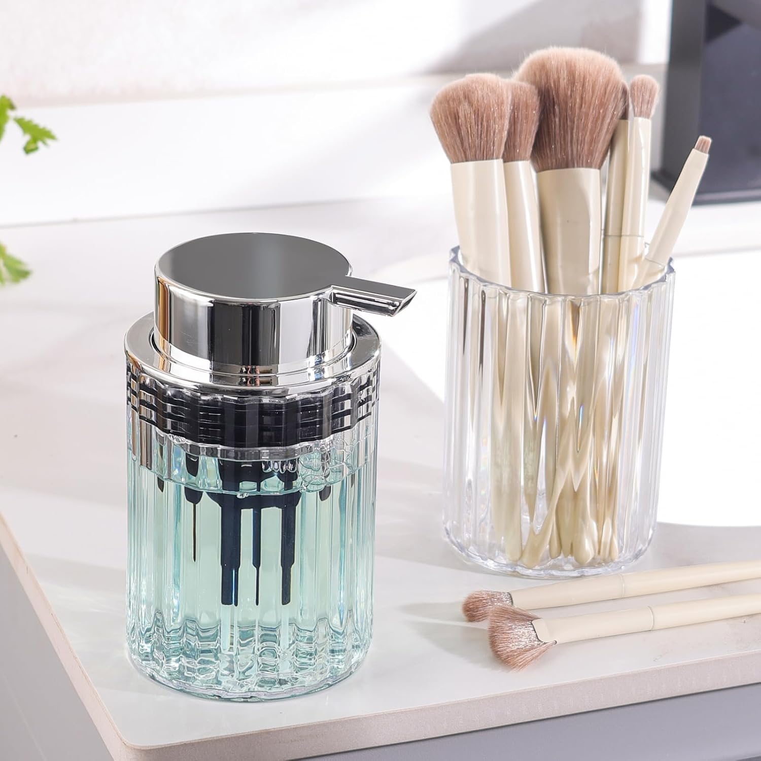 Foaming Soap Dispenser Plastic Clear Hand Soap Dispenser Bathroom Foam Dish Soap Dispenser, Small Transparent Reusable Lotion Dispenser
