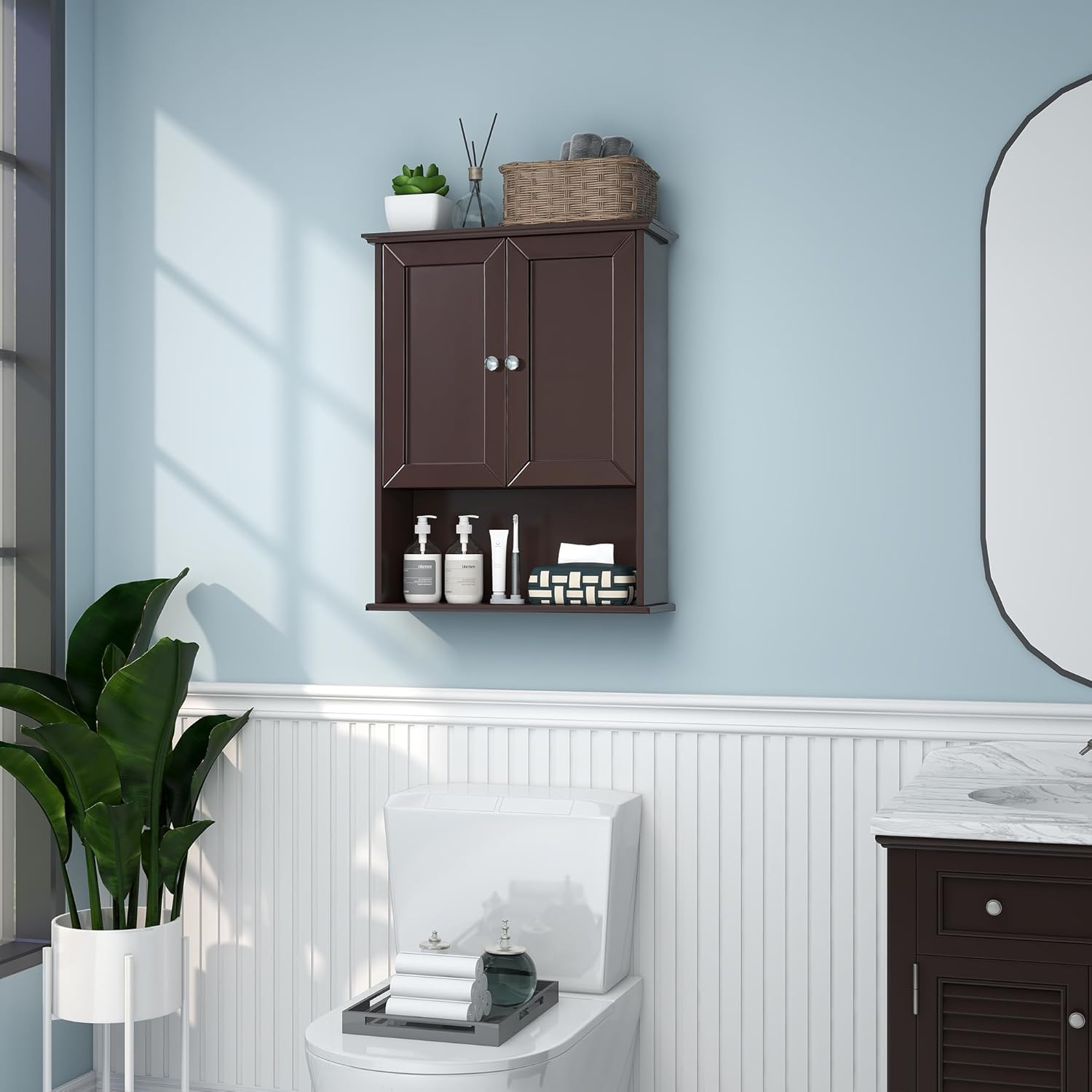 Bathroom Wall Cabinet Expresso Over Toilet Storage Cabinets 24x30 in Above Toilet Wood Medicine Cabinets