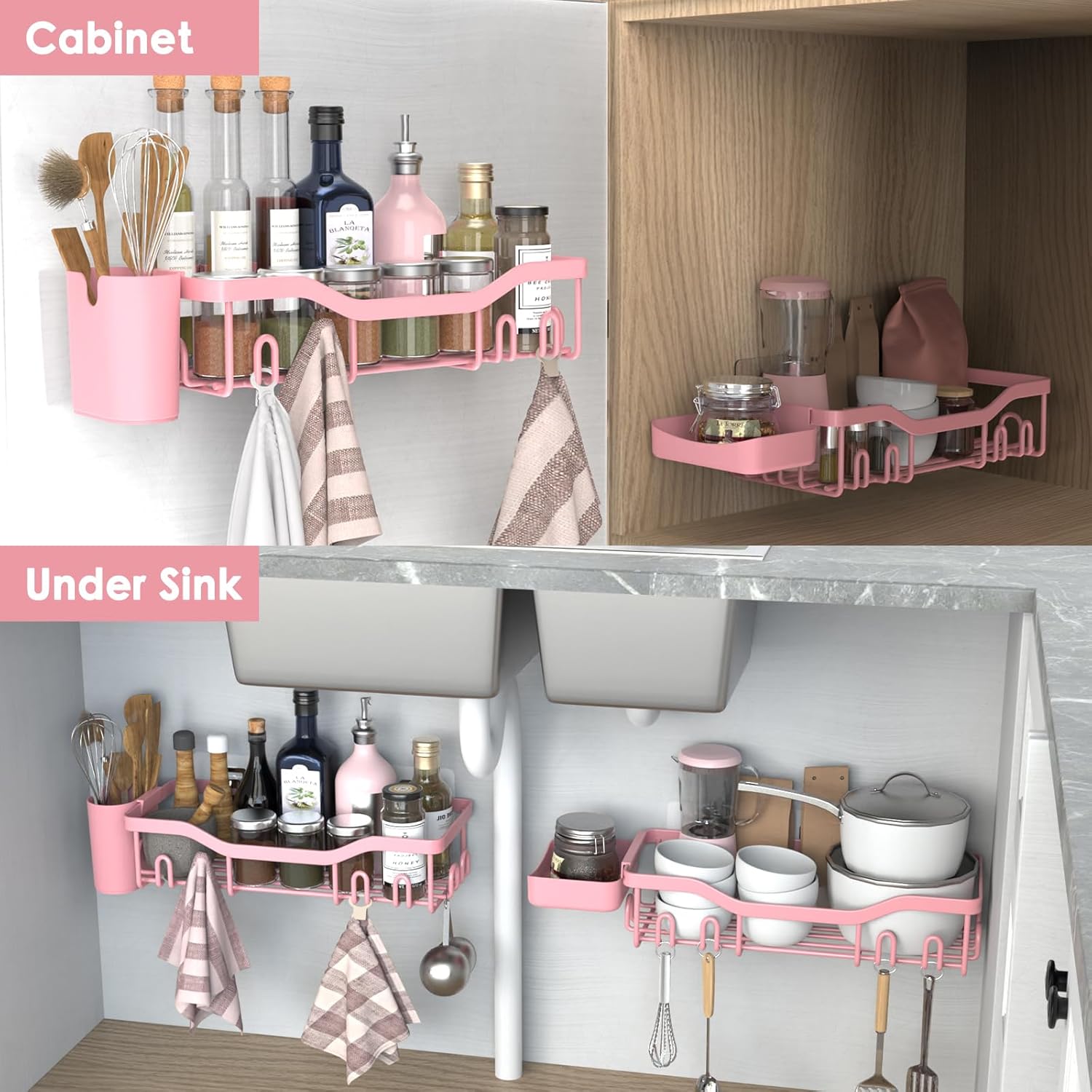 Shower Caddy Adhesive Shower Organizer Bathroom Shower Shelves, Shelf for Inside Shower Storage with Soap Dish&16 Hooks