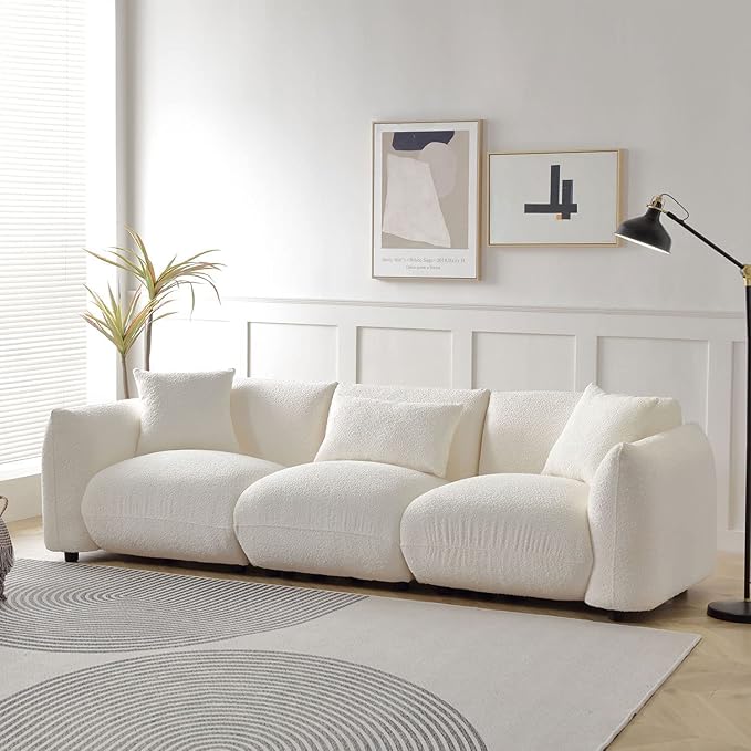 102.36" Sectional Sofa Cloud Couch for Living Room, Modern Back Upholstered Boucle Couch