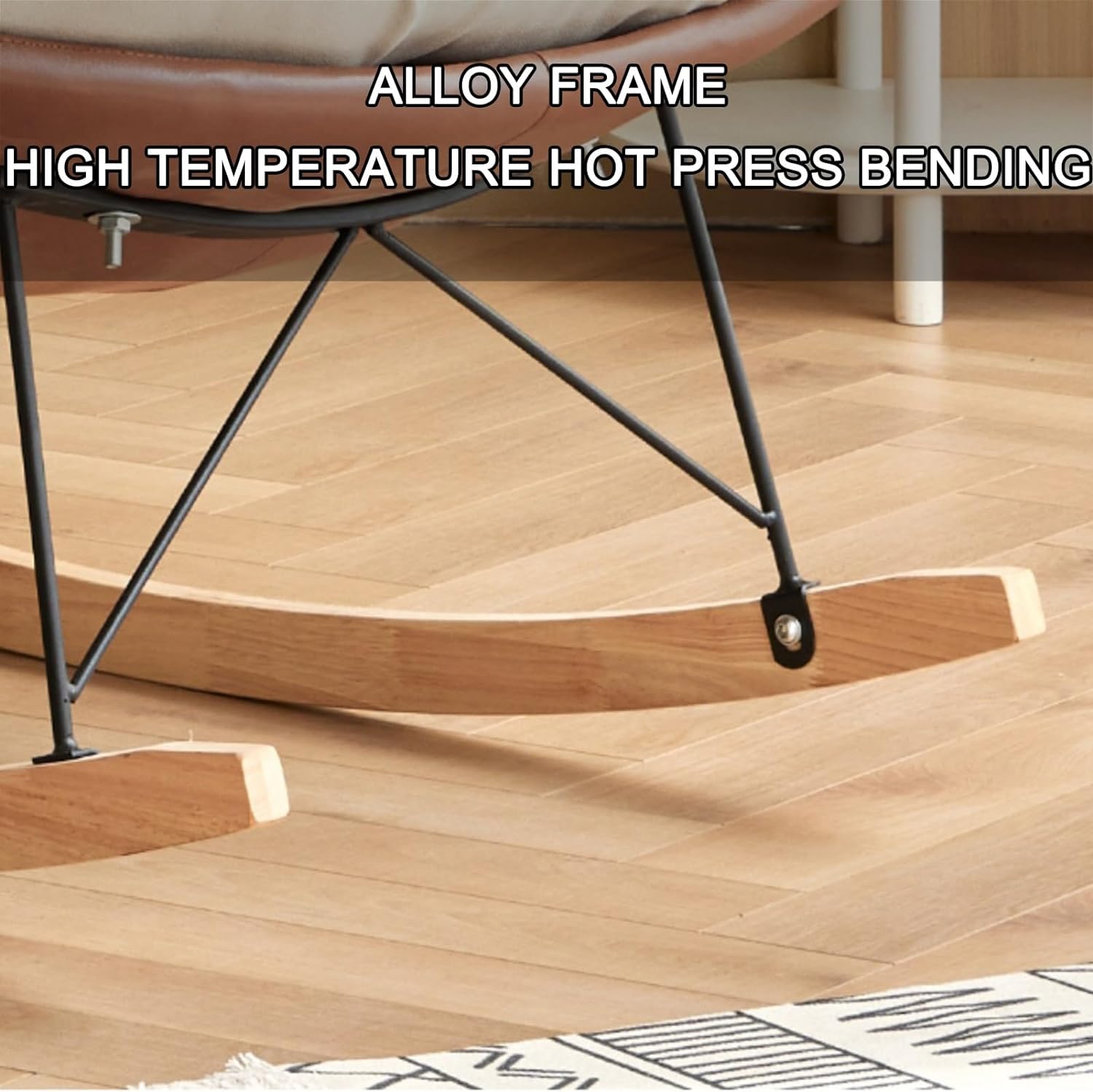 Outdoor Patio Rocking Chair, Oversized Egg Rocking Chair, Modern Lounge Chair (Brown)