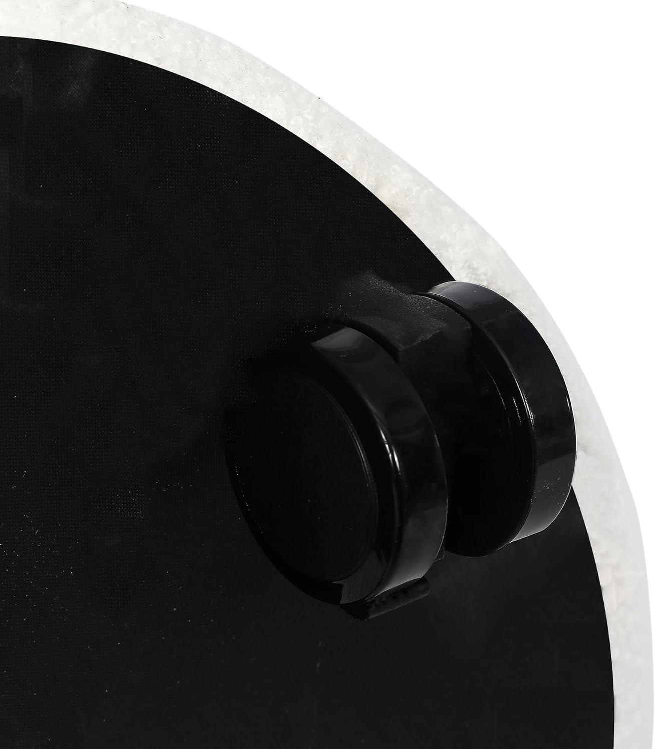 20" Teddy Fleece Round Storage Ottoman with Wheels, Upholstered Cushion Button Tufted Footstool with Storage