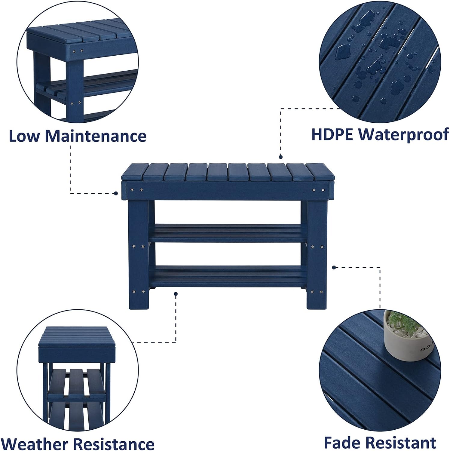 Small Side Table Waterproof Outdoor End Tables for Patio