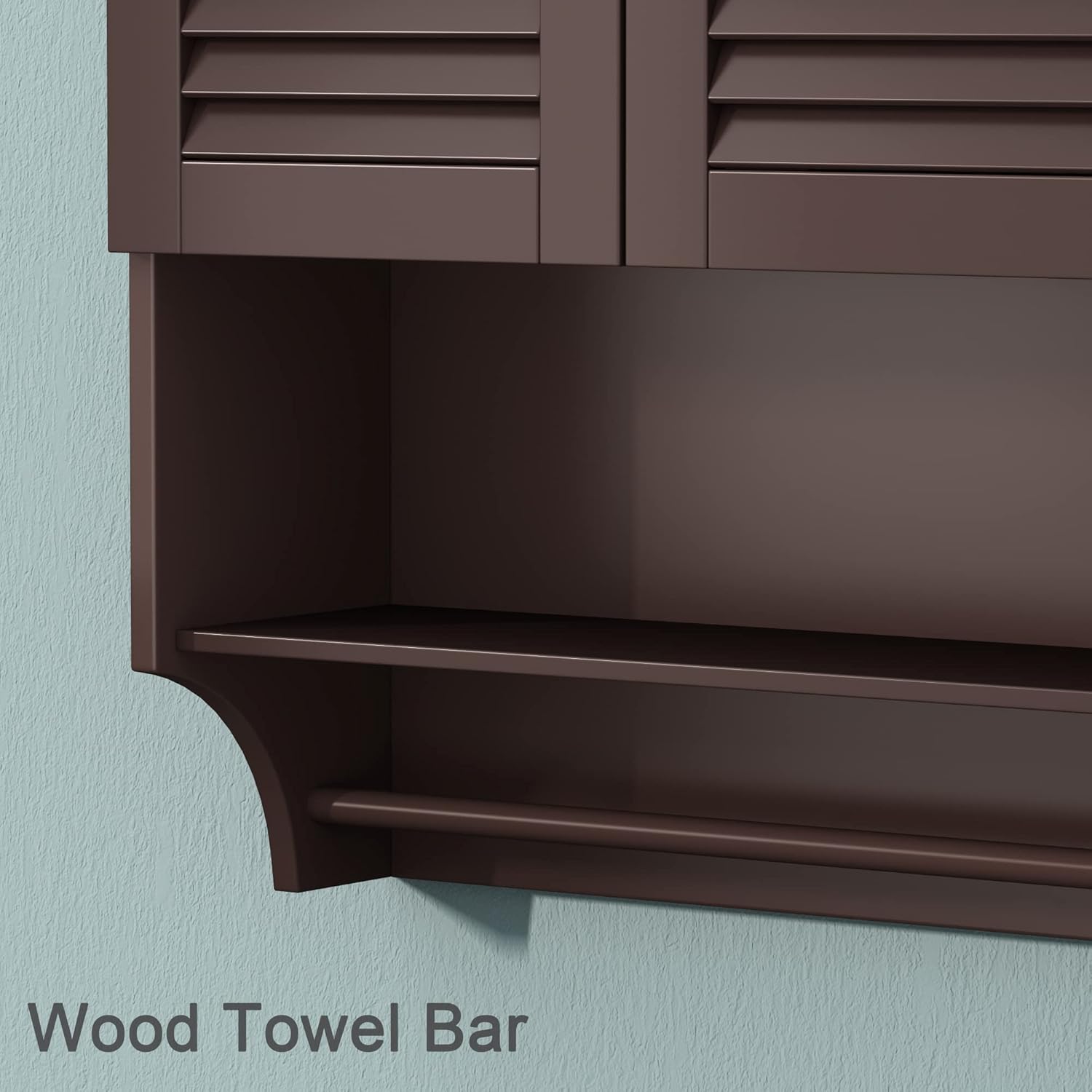 Bathroom Wall Cabinet with Towels Bar, 23.6" L x7.9 W x27.5 H MDF Material Medicine Cabinet