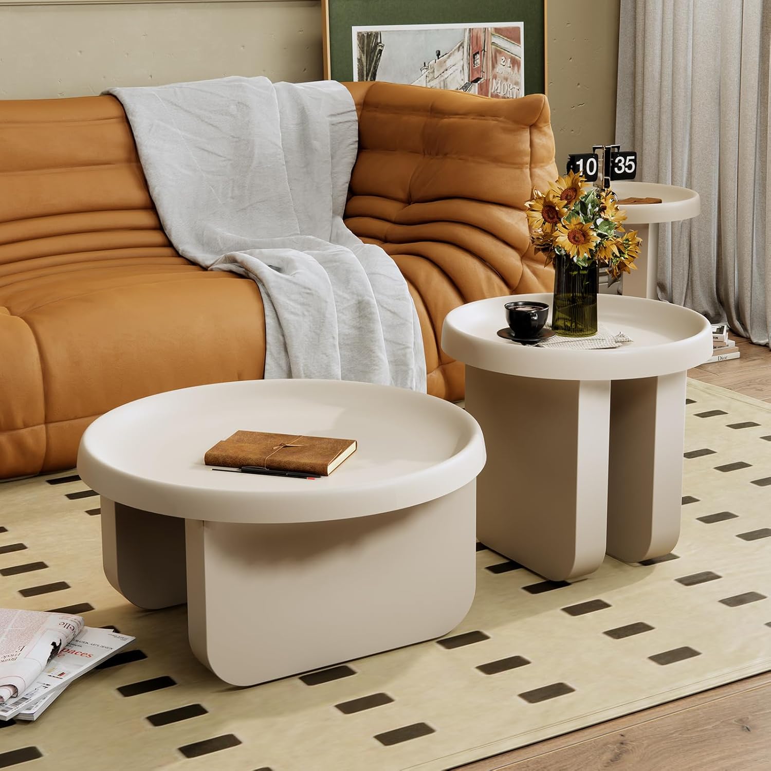 White Round Coffee Table, Modern Coffee Tables
