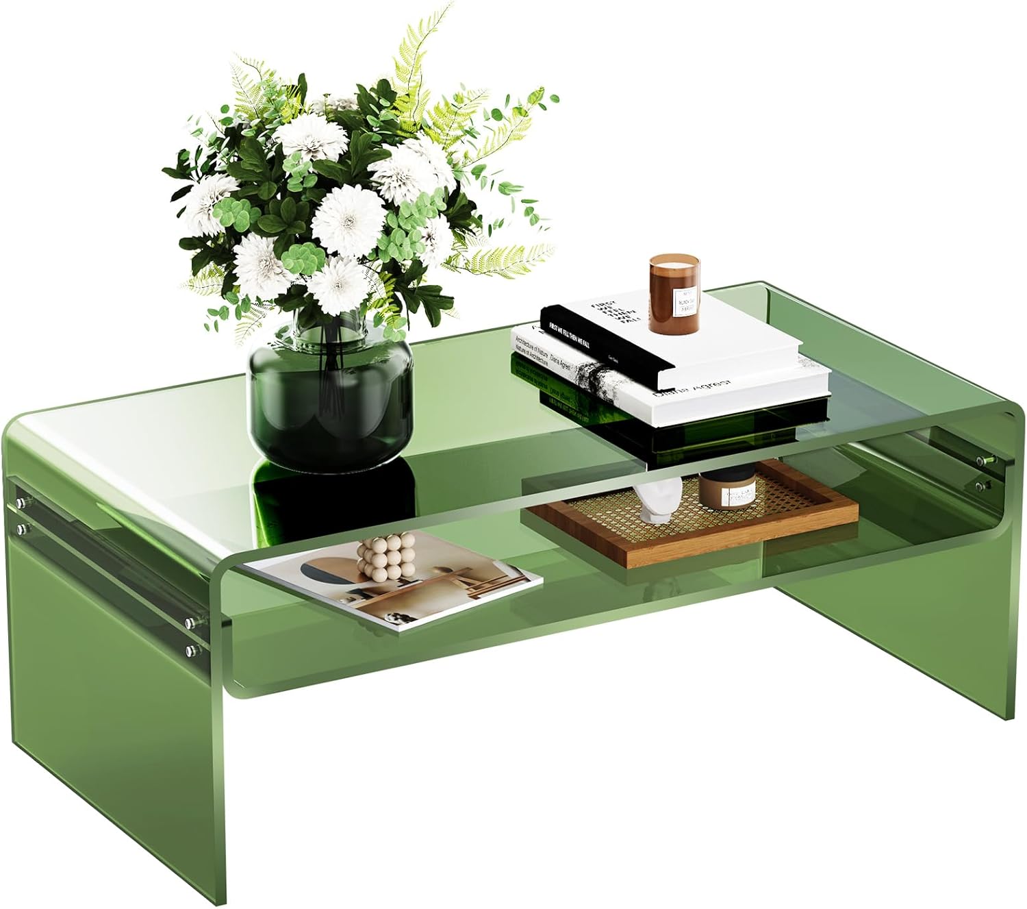 Acrylic Coffee Table for Living Room Clear Rectangle Lucite Table
