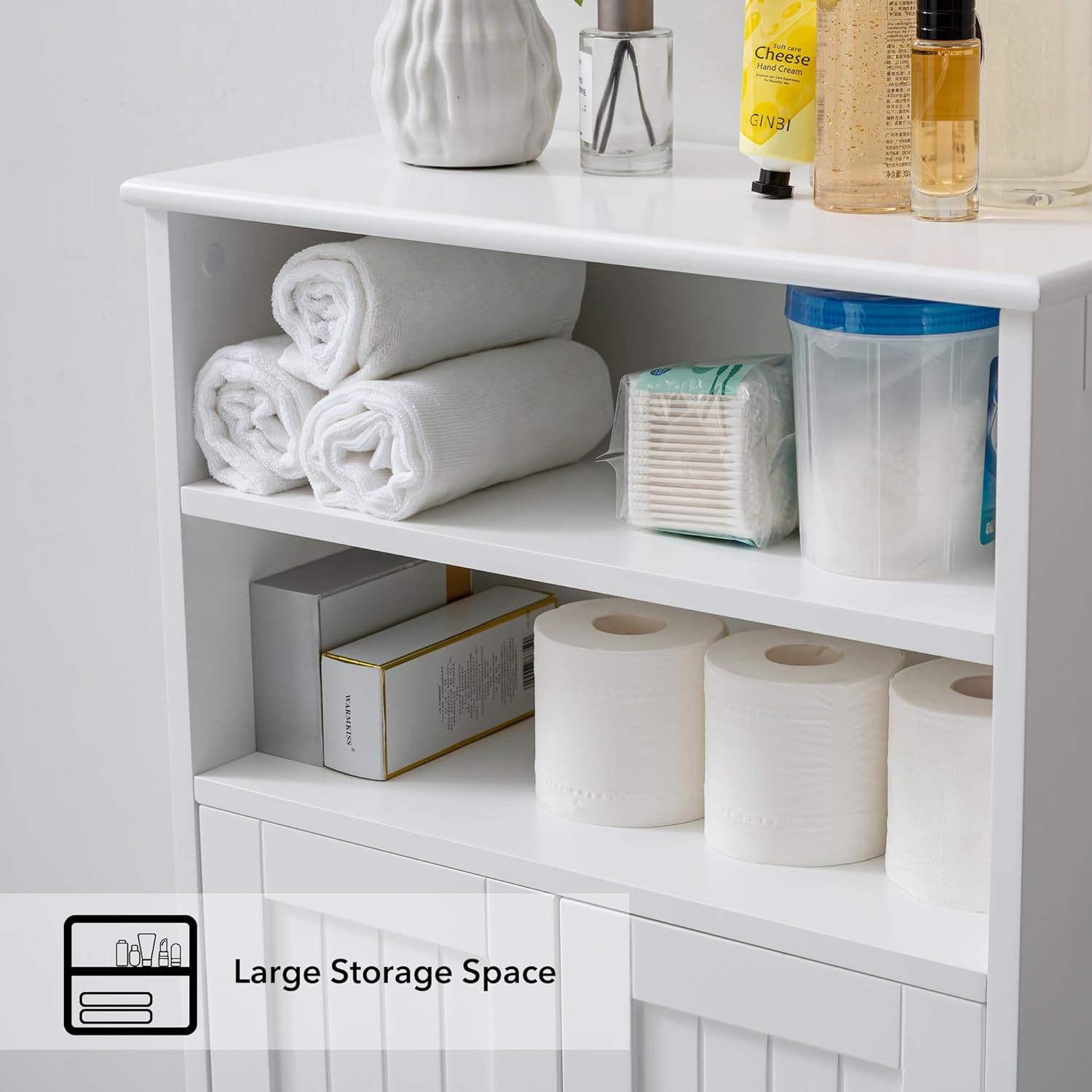 Bathroom Floor Cabinet，Laundry Room Cabinets，22 x 35 Inch Kitchen Storage Cabinet，Bathroom Cabinets Freestanding Cupboard