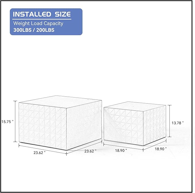 Modern Nesting Coffee Table, Square Coffee Table Set of 2