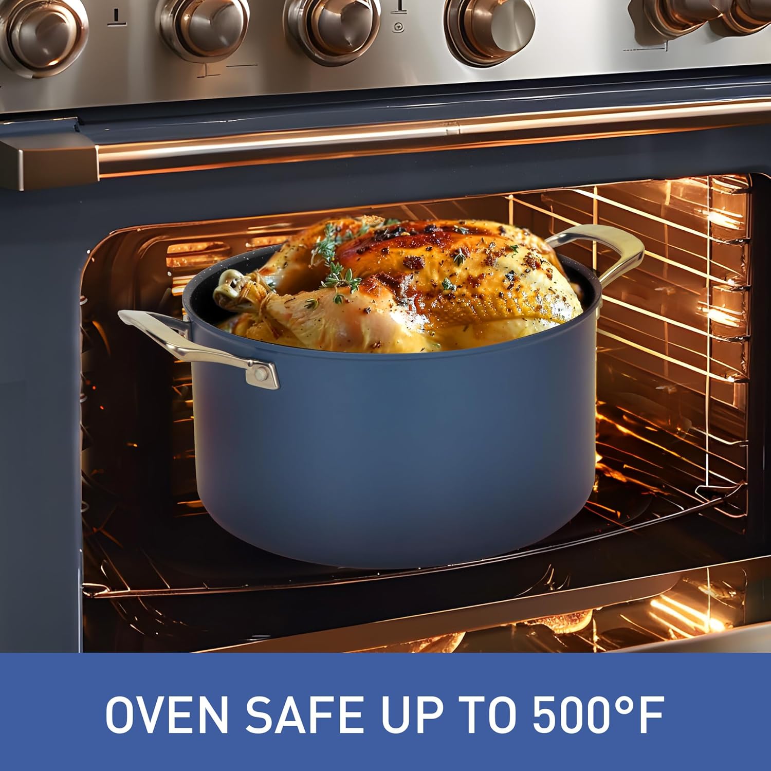 Nonstick Pots and Pans Set 6 Piece, 8" and 10" Skillet pan, 2Qt and 7Qt Casserole with Silicone Glass Lid, Non Toxic Deep Fry Pan, Induction Cookware Set with Plasma Titanium Coating