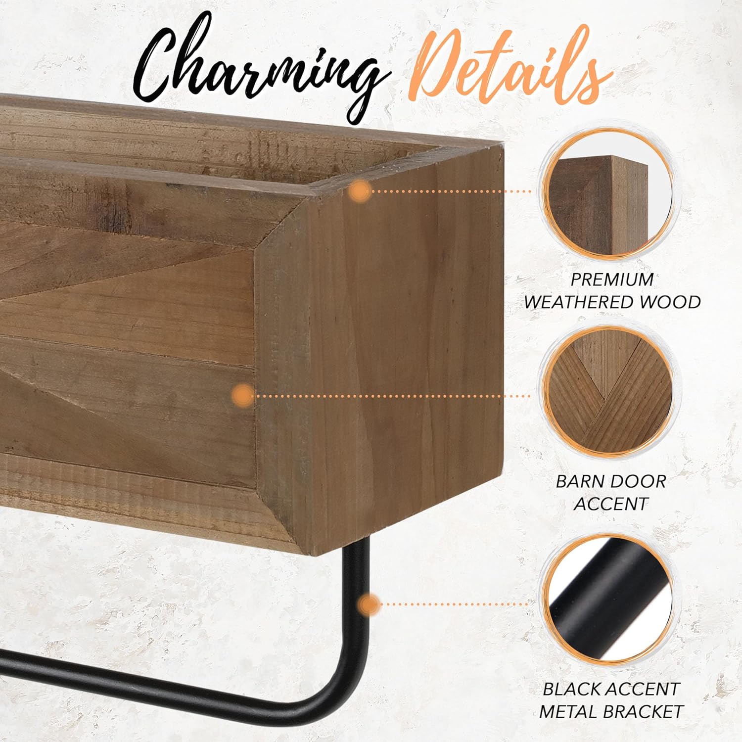 Rustic Farmhouse Bathroom Shelves Wall Mounted – Industrial Floating Shelves for Bathroom with Towel Bar