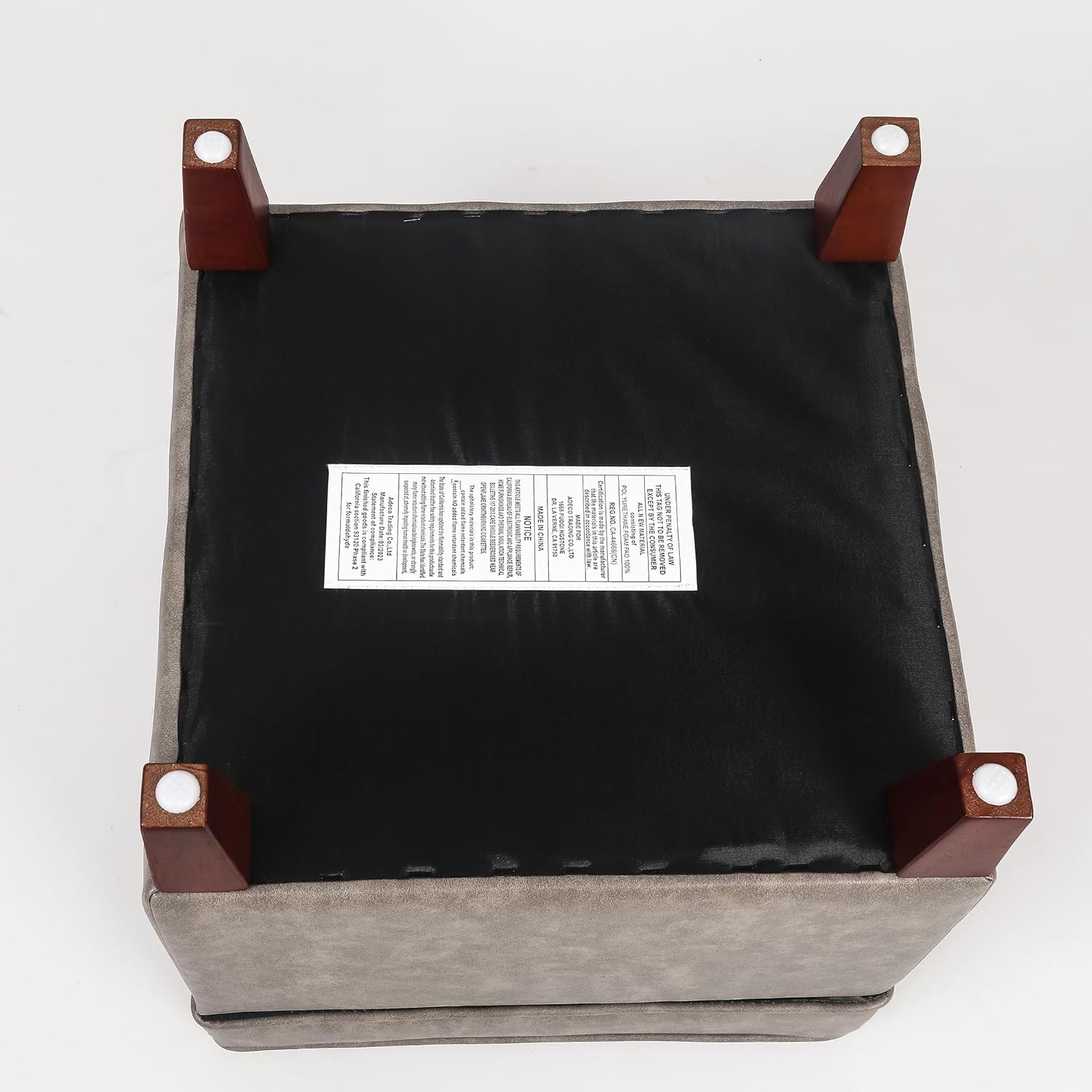 17.5" Square Faux Leather Ottoman with Storage - Upholstered PU Foot Rest - Flip Top Footstool