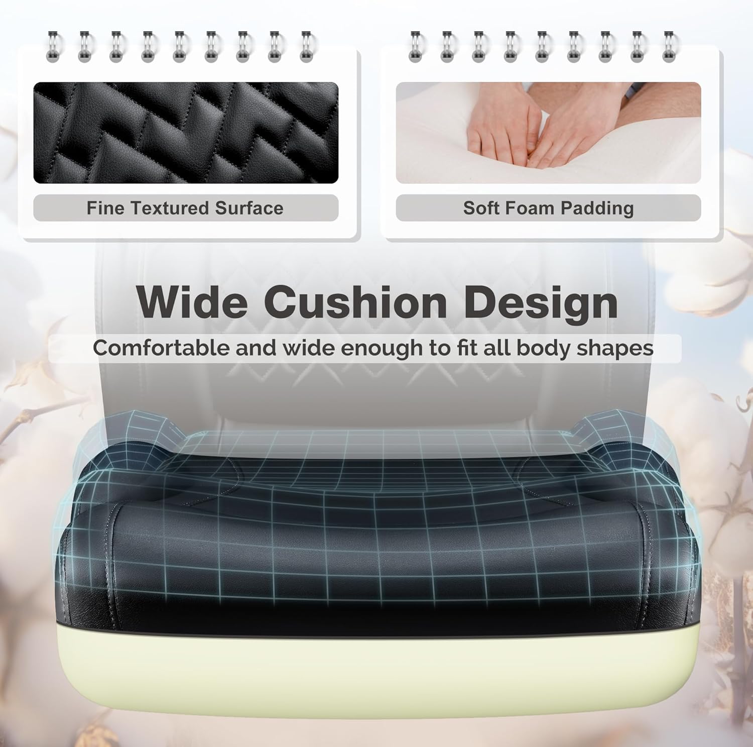 Big and Tall Office Chair 500lbs, Heavy Duty Office Chairs, Ergonomic High Back Desk Chair, Adjustable Flip Up Armrest Executive Chair Made of PU Leather, Computer Chair for Gaming Desk