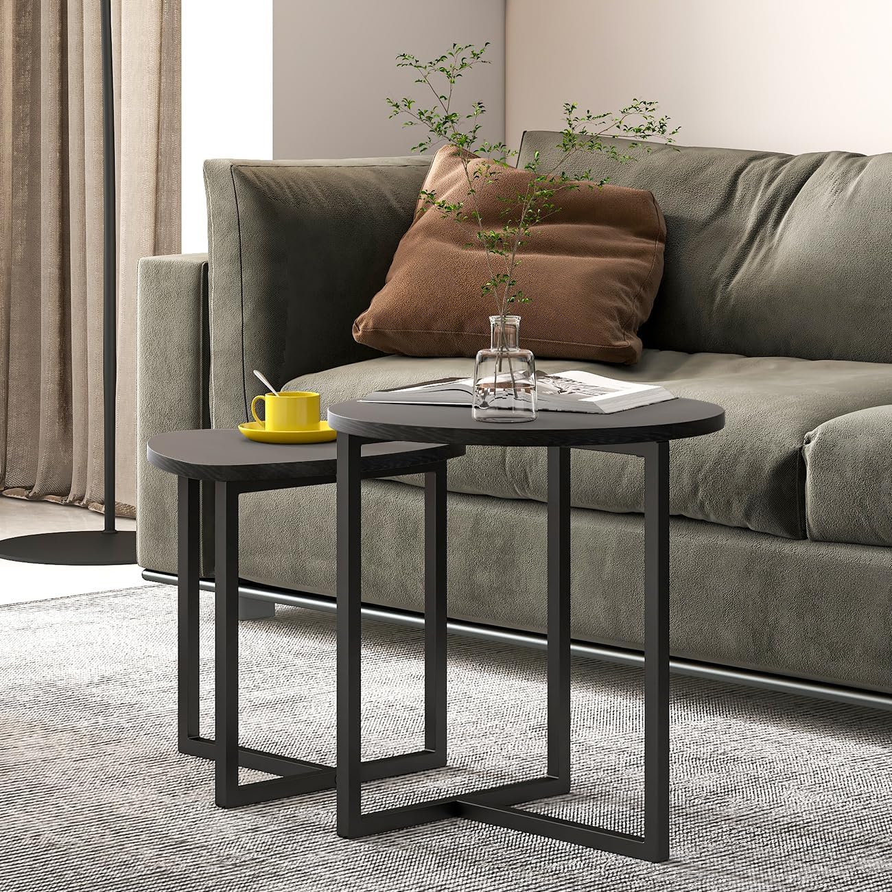 Coffee Table Side Tables End Tables Living Room Set of 2