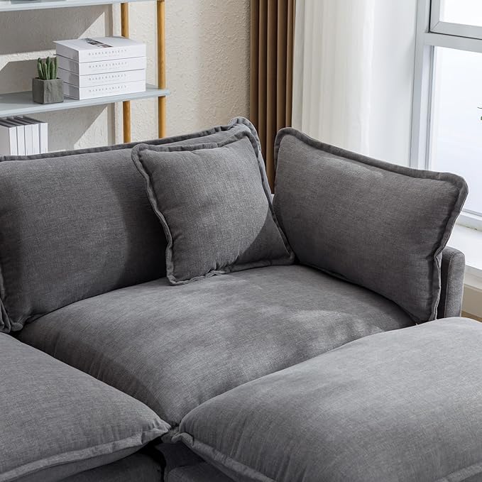 112.2" Sectional Sofa for Living Room, Convertible L-Shape Couch