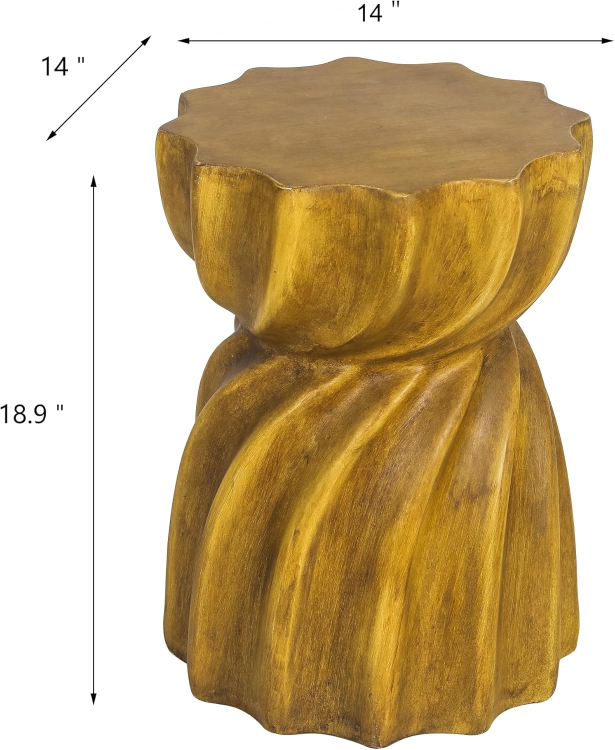 18.9" H Concrete Side Table for Outdoor, Modern Accent End Coffee Table