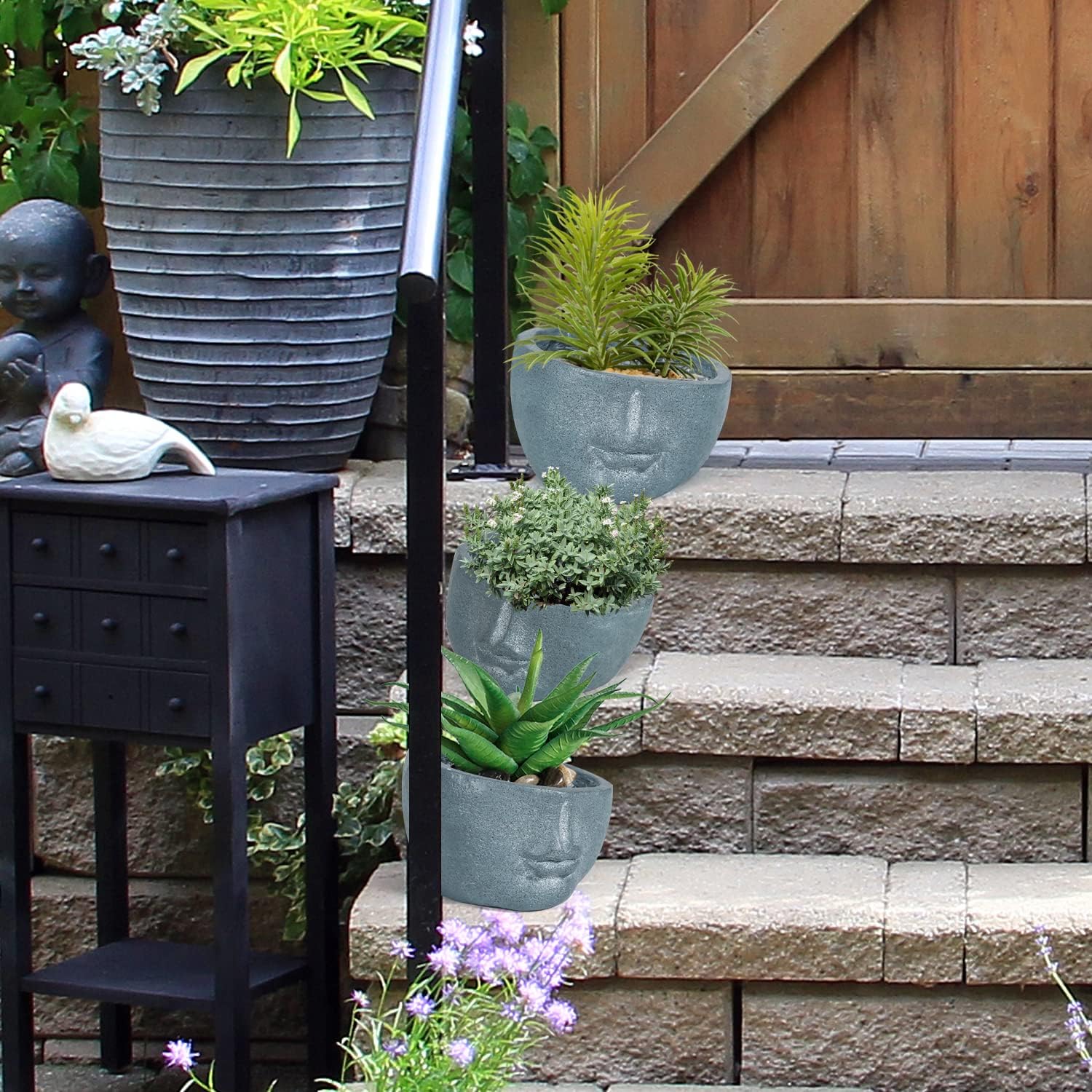 Abstract Face Head Planter,12 inch Face Flower Pot,Flower Plant Pots for Indoor Outdoor Plants