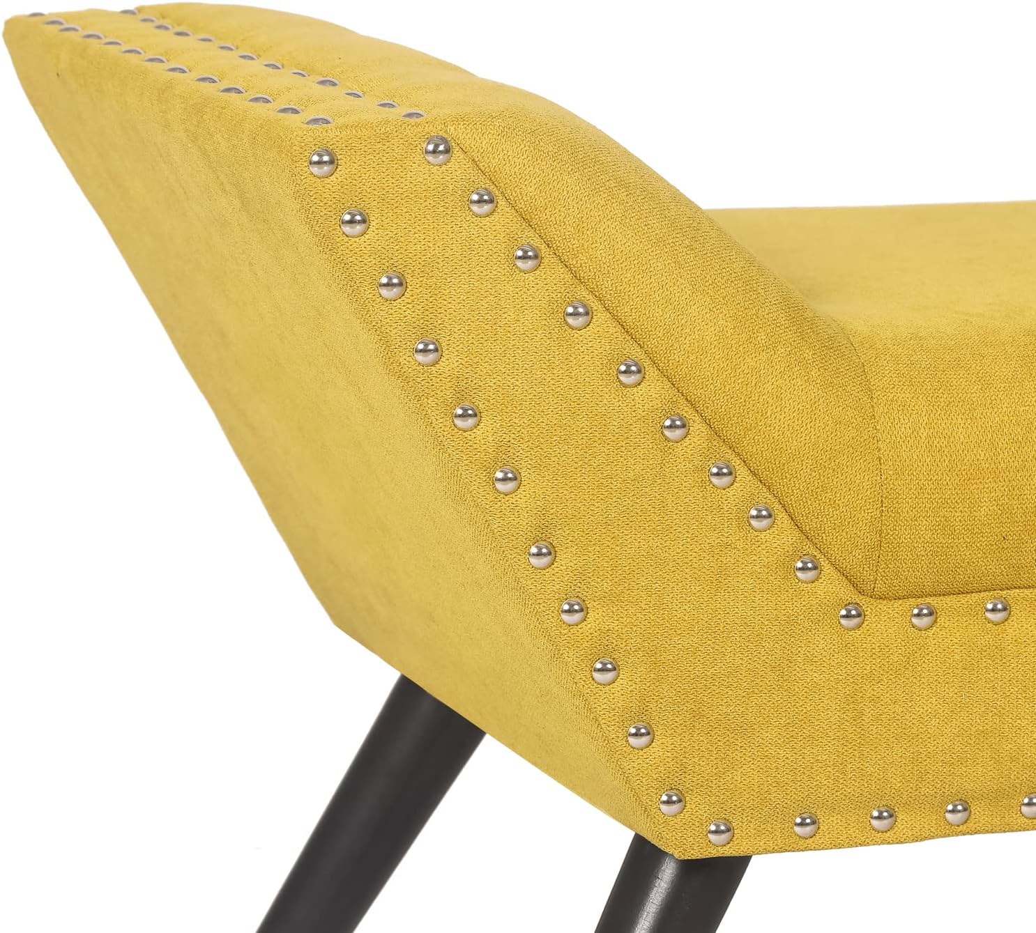Modern Upholstered Fabric Ottoman Bench Tufted Entryway Accent Bench