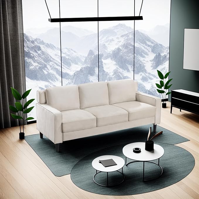 Pull Out Sofa Bed Sectional Couch, Beige