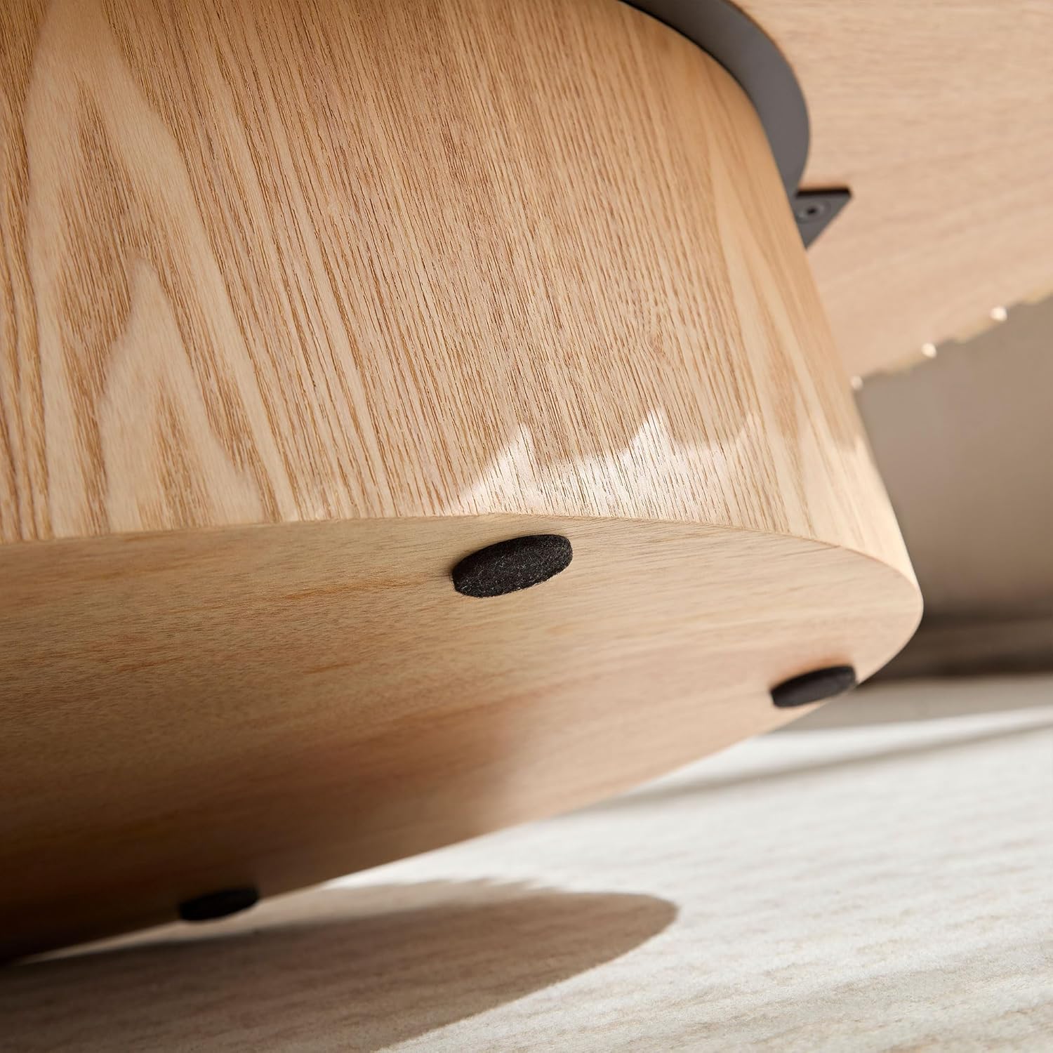 43.31'' Round Coffee Table for Living Room, Modern Handcraft Drum Coffee Table