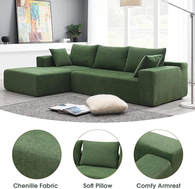 109" Modular Sofa Couch Convertible Sectional Sofa