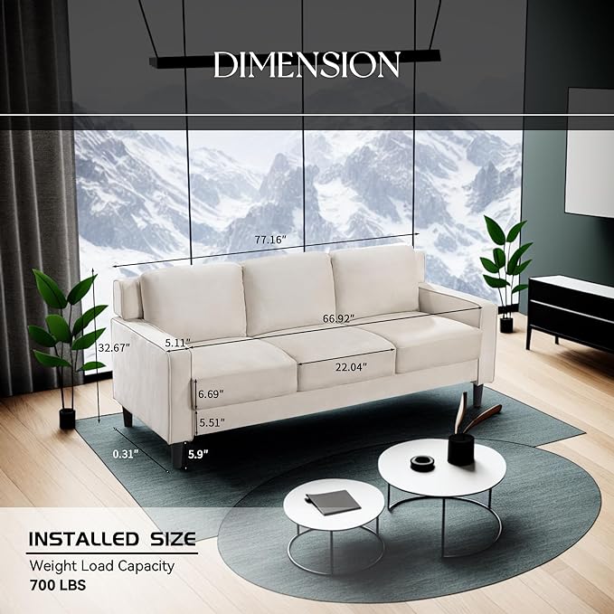 Pull Out Sofa Bed Sectional Couch, Beige