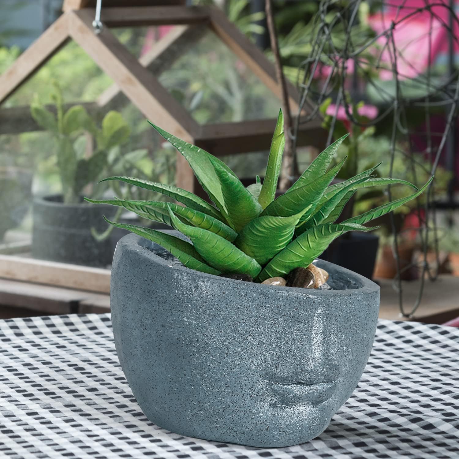 Abstract Face Head Planter,12 inch Face Flower Pot,Flower Plant Pots for Indoor Outdoor Plants